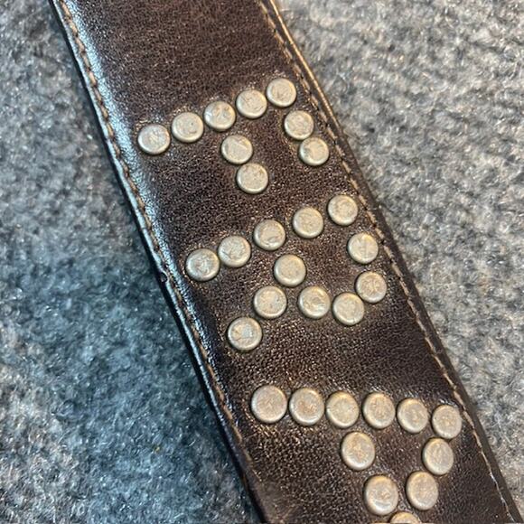 Frankie Morello Embellished Studded Women\'s Size Large Brown Leather Belt main image 4